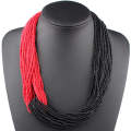 Claire Jin Handmade Small Beads Contrast Color Two Tones Necklace Women Fashion Multi Layer Vintage Necklaces Bohemian Jewelry. 
