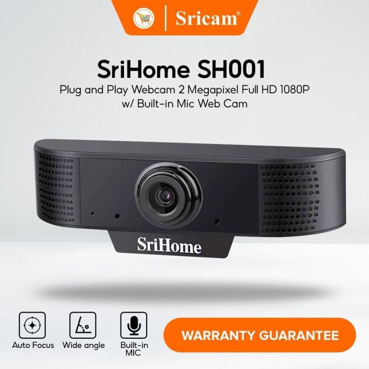 SRICAM SriHome SH001 Plug and Play Webcam Full HD 1080P with Built-in Microphone Wide Angle Auto Focus USB2.0 Interface Web Camera for PC/Laptop (SH037)