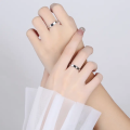 925 Silver Plated Couple Rings for Boys & Girls – Adjustable Matching Promise Rings, Copper Material, Stylish Couple Jewelry Pakistan. 