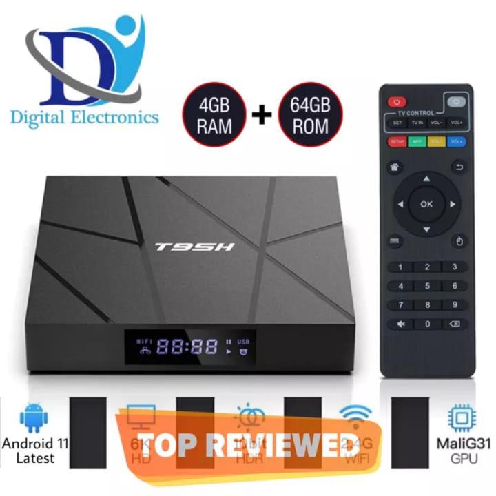 T95H - 4GB / 64GB - Android 11 Smart TV Box - H616 Quad-core 64 Bit TV Box - 6K Media Video Player WiFi LCD Display