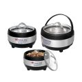 Food Warmer | Insulated | Happy Line | Stainless Steel Hotpot Set | Hot and Cool Hotpot Set | Inner and outer both stainless steel with glass top lids. 