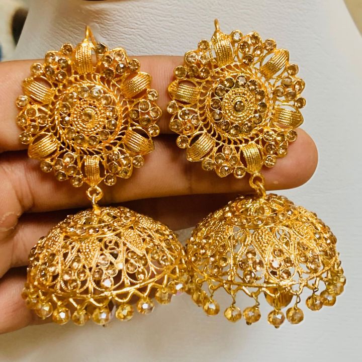 Golden Jhumka Light Weight Fashion Style Long Lasting Shine