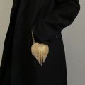 Mini Heart Shape Handbag for Girls & Women | Tassel Chain Strap Crossbody Bag | Evening Party Wedding Eid Clutch Purse | Small Shoulder Bag. 