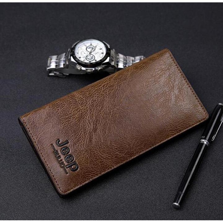 JEEP BULUO Man Long Wallet Men Casual Hand Purse Card Holder Men's Clutch Bag