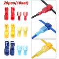 20Pcs T-Tap Splice Wire Connector Insulated Spade Electrical Crimp Terminals Kit Encounter. 