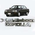 Pack of 2 COROLLA XE-Saloon Monogram Plastic Emblem For Toyota Corolla 89-94. 