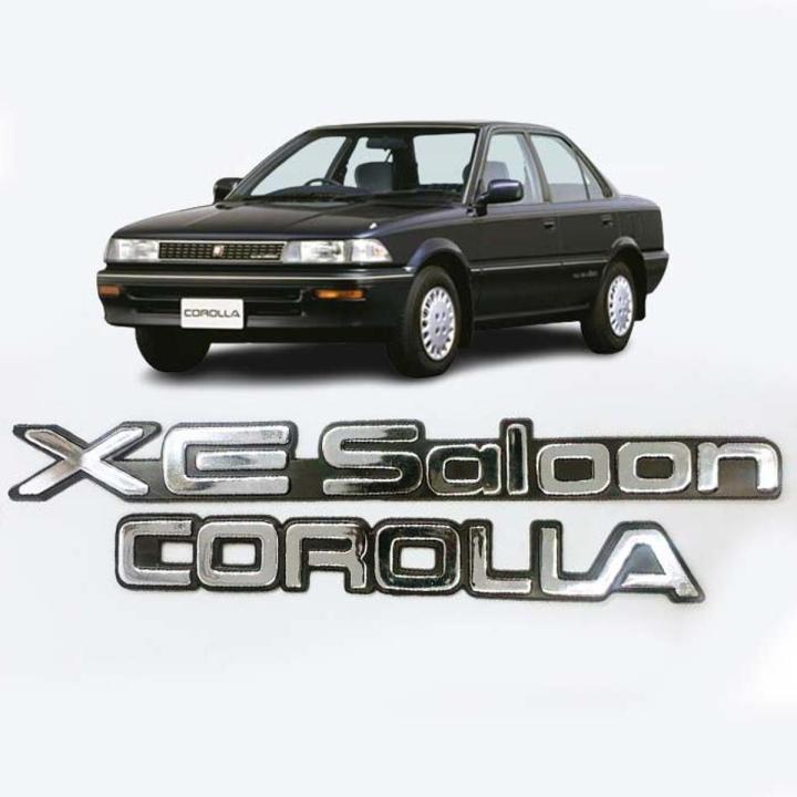 Pack of 2 COROLLA XE-Saloon Monogram Plastic Emblem For Toyota Corolla 89-94