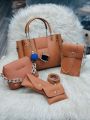 5 PIECE hand bag for girls, bags for girls, Bags for women BAG Luxury Brand 5 pcs/set Women's Cross Body & Shoulder Bag - Large Capacity Women Bag Ladies Leather Tote Fashion Shoulder Bags for Women 2024 with Wallet Bags for girls. 