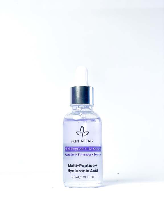 Skin Affairs Multi Peptide Pure Hyaluronic Acid Serum 30ml, Deep Hydration, Anti Aging & Brightening Face Serum For Glass Skin Glow & Fine Line Repair