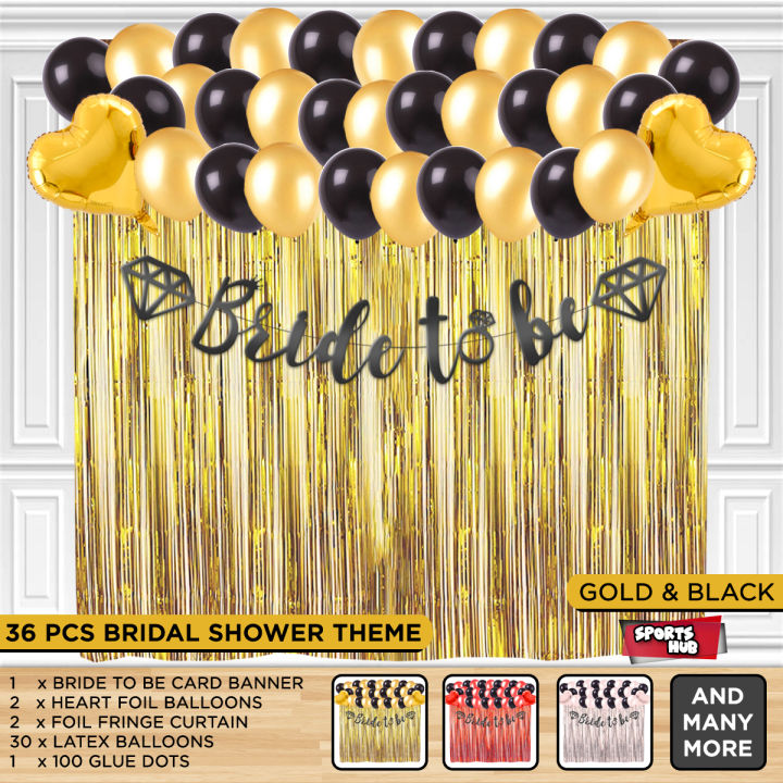 Bride To Be Card Banner Theme Collection Set, Bride Shower, Latex Balloons, Foil Curtain Backdrops, Heart Foil Balloons, Glue Dots Easy to Decorate Set for Bridal Shower Banners Themes For Friend OR Sister Team Bride Brides Maids Miss To Mrs Lkq47nWf