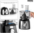 Geepas 1200W Compact Food Processor | Multifunctional Electric Chopper with Shredder & Grater Attachments | 1.2L Bowl Capacity | Stainless Steel & Dough Blades Included - 2 Years Warranty. 