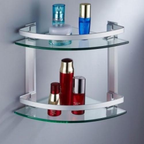 Double Layer Glass Shelf Corner Shelf Rack