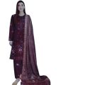 New Winter Arrival MARINA 20/20 Unstiched 3 Piece Suit With Wool Shawl For Women. 