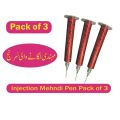 Mehndi Injection Pen Pack of 3, Create Amazing Henna Designs by Henna Applicator Pen. 