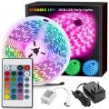 Dynamic Life RGB LED Strip Lights 15 Feet Self-Adhesive Waterproof Color Changing Remote Control Complete kit with 12V Adapter 2835. RGB Lights Strip for PC Gaming, Bedroom, Kitchen, and Home Decoration. 