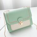Stitching Women Shoulder Crossbody Bag Chain PU Leather Ladies Messenger Bag Encounter. 