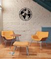 World Map Wall Clock - Wooden Wall Clock Modern Design 3D Stickers Hanging Clock Decorative Watch Home  Wall Clocks. 