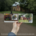 Portable Watercolor Palette, 15 Color Sketchbook Palette, Wooden Palette Box, Travel Paint Palette (Without Colors). 