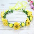 Baby Girls Floral Crown Headband – Adjustable Flower Wreath for Ages 1-10. 