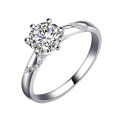 Platinum Plated Full Zircon Sparkling Wedding Crown Ring for Women Simple Mirco Pave Bling Zirconium Diamond Ring for Bridal. 