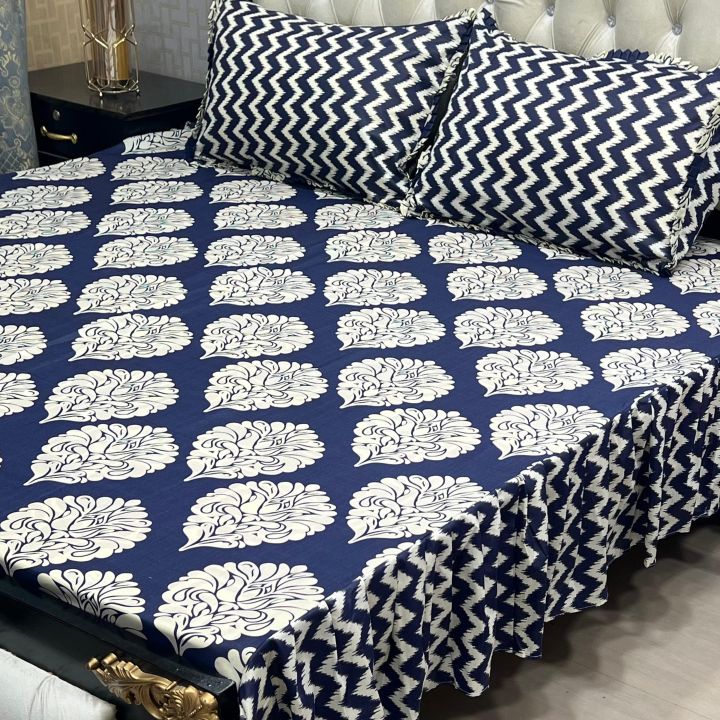cotton%20frill%20bedsheet%203pcs%20frill%20bed%20sheets%20-%20Image%202