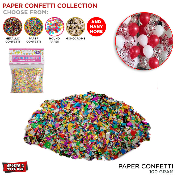 Multi Colour Confetti Paper Bag, Mixed Colorful Metallic Foil Confetti, Happy Birthday Parties, Weddings Decor, Engagements, Anniversary Supplies Celebration Ceremony Event Decorations, Vibrant Colors Dazzling Spray of Tissue Flying Confetti