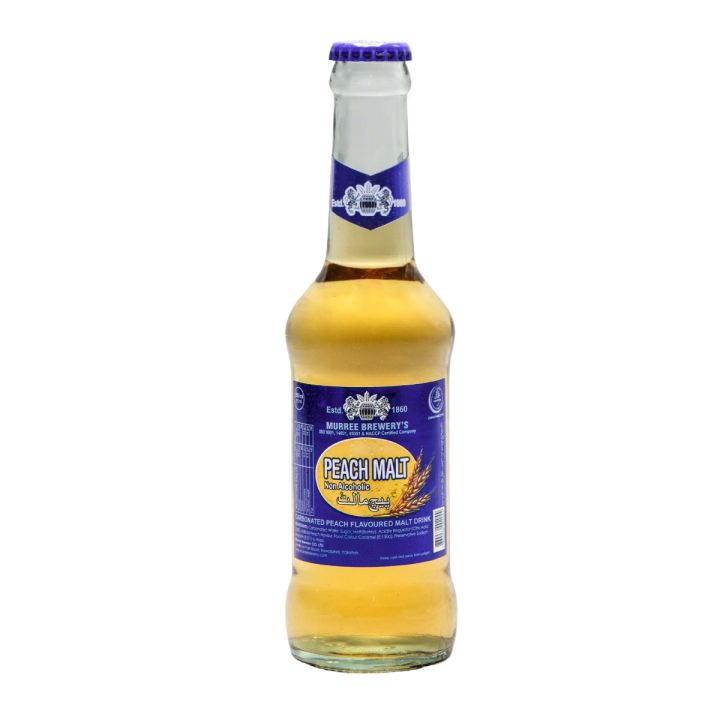 Murree Brewery Peach Malt 250ml Glass Bottle
