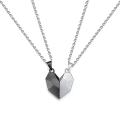 Couple Magnetic Necklace Creative Couple Wishing Stone Heart-Shaped Necklace Sterling Silver Stainless Steel Locket. 