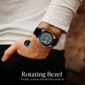 Getups - Luxury and Stylish Watch for Men - Rotatable Bezel - Adjustable Rubber Strap - Heavy Weight Wtches with Branded Box - Casual & Businesses Wear - Stainless Steel & Shockproof Case - Men' Accessories. 