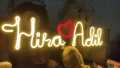 Couple Name Neon Sign Plate Customized Gift - 9 Letter and Adapter - Studio Lighting Couple neon. 
