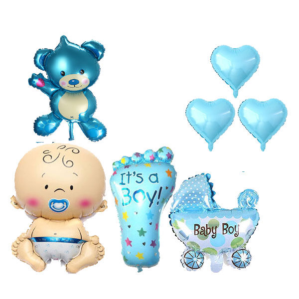 Baby Shower Foil Balloons Set for Boy