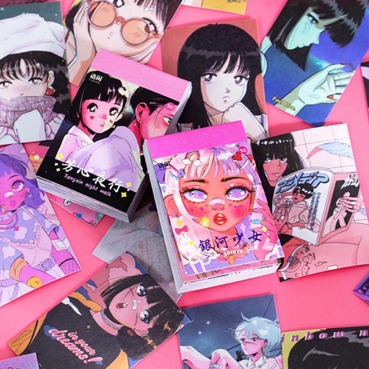 50Pcs Vintage Girl/Scenery Decorative Stickers Book Art Craft Scrapbooking Label Diary Japanese Stationery Album Journal Planner