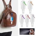 Portable Hand Sanitizer Spray Bottle 30ML/50ML Empty Bottle Carabiner Key Ring Hook Clear Transparent Plastic Flip cap bottle For Travel. 