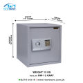 Aj Mart Digital Security Safe Locker NW-15 Grey Secure Cash, Jewelry, Id Documents Size; D 13.5" W 15" H 16”. 