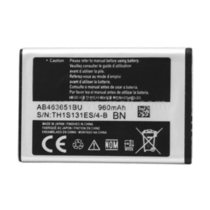 Samsung%20Battery%20For%20S5620I%20S5630C%20S5560C%20W559%20J808%20F339%20S5296%20C3322%20L708E%20C3370%20C3200%20C3518%20S5610%20AB463651BU%20960mAh-Black%20-%20Image%204