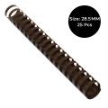 Pack of 25 - IBICO 28.5mm Brown Spiral Binding Coils -  for Document Binding, Reports, Presentations & Manuals. 