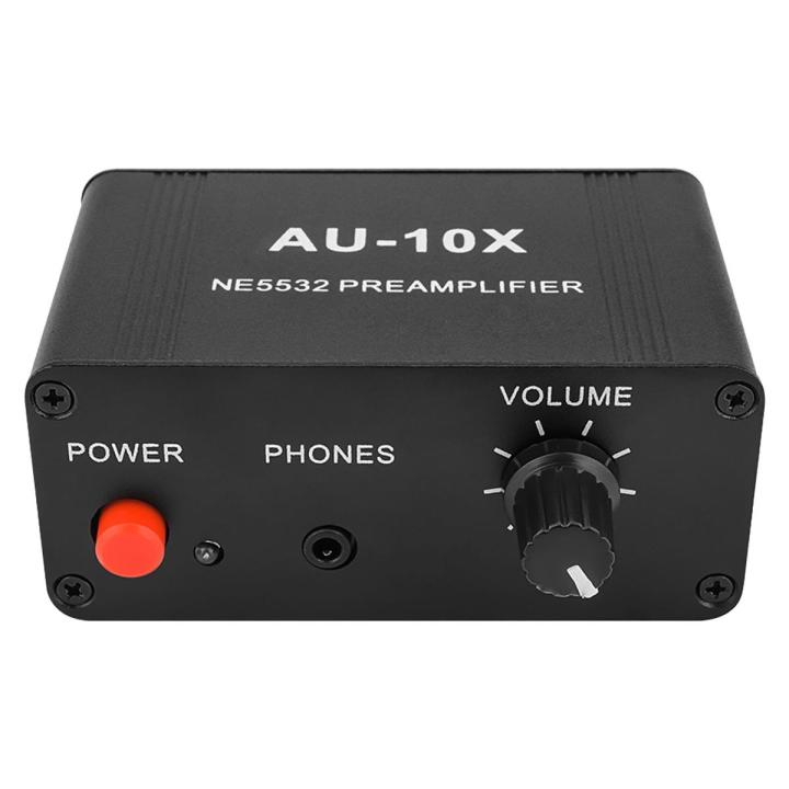 ZOROOM AU-10X NE5532 Audio Signal Preamplifier Headphone Pre AMP Board Gain 20Db RCA 3.5MM Volume Control Tone DC 12V