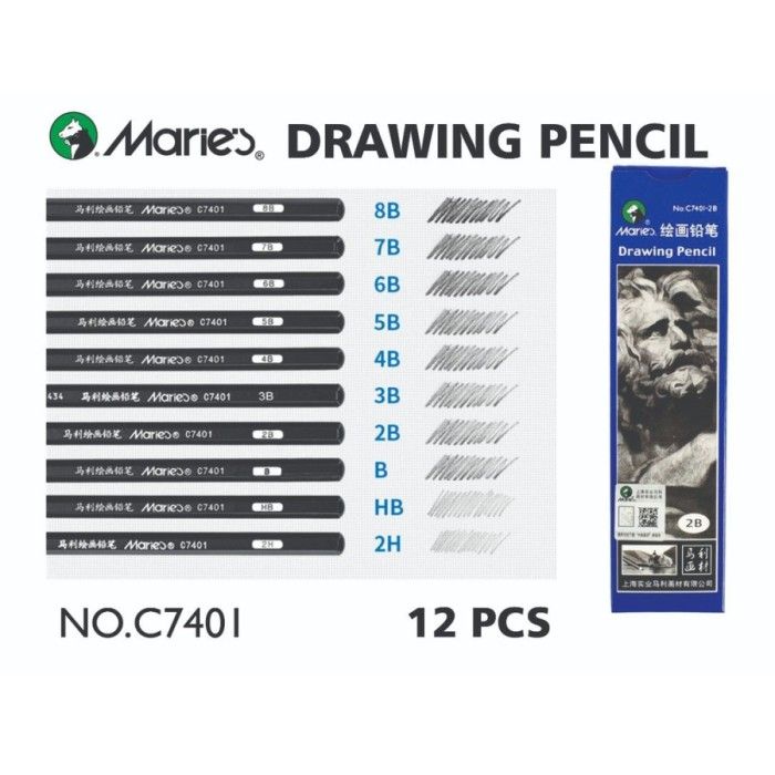 Maries Drawing And Sketch Pencil 5B / 6B Pack Of 12 Daraz.pk