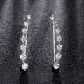 1 Pair Women Ear Climber Rhinestone Inlay Comfortable to Wear Ear Accessories Elegant Stud Earrings for Friends. 