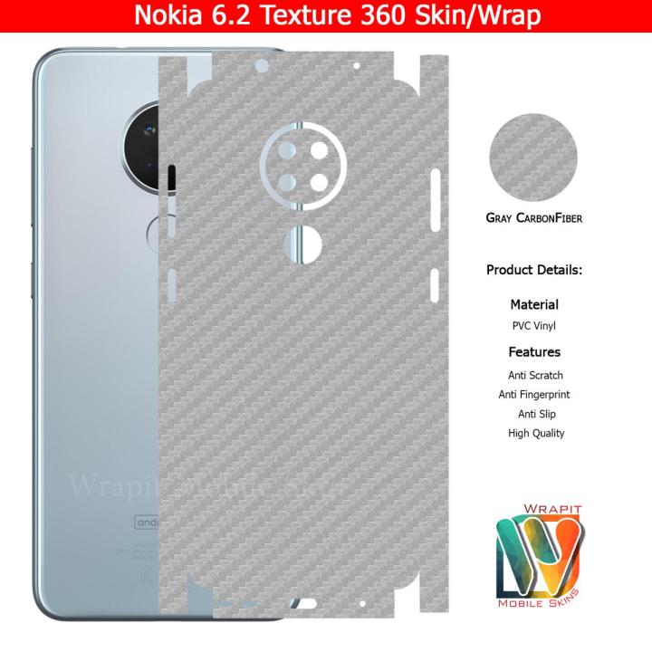 Nokia 6.2 Skin / Wrap 360 Protection Carbon fiber/ Matte/ Transparent/ Leather Back And Sides Included Camera Skin
