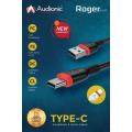 Audionic - ROGER - TYPE-C - Premium Quality Fast Charge + Data Sync Cable (RO-33). 