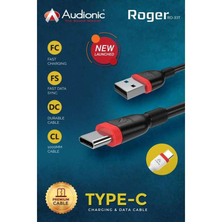 Audionic - ROGER - TYPE-C - Premium Quality Fast Charge + Data Sync Cable (RO-33)
