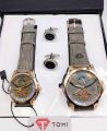TOMI COUPLE WATCH GOOD LOOKING DILE GOOD QUALITY LATHER STRAP WITH CAFLING. 