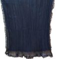 Black Chiffon Crush Dupatta With Frill. 