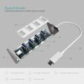 dodocool Aluminum 4 in 1 USB Type C OTG Hub Multiport Adapter with 3 USB 3.0 Ports and PD Power Delivery Charging Port,Thunderbolt 3 USB-C Dock Dongle for MacBook Pro 2016 2017,Plug and Play. 