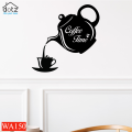 coffee cup and kettle design wall clock, clock for kitchen, stylish clock for kitchen, kitchen clock, wooden clock for kitchen. 