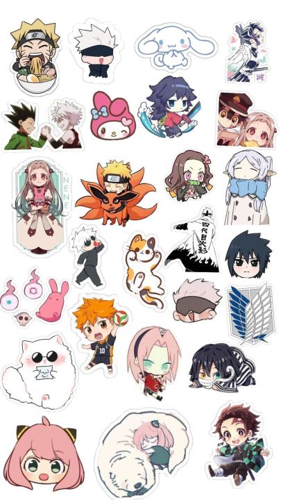 Ultimate Anime Chibi Mix – Cute A6 PVC Sticker Sheet (15x10 cm) | Uncut Waterproof Stickers for Girls, Journals & Anime Fans