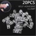 Cable Organizer 20 Pcs Self-Adhesive Cable Clips Organizer Drop Wire Holder Cord Management Wire Organizer Clip - Transparent. 