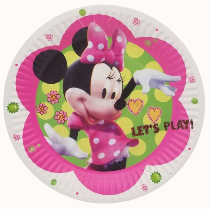 MINNIE MOUSE PAPER PLATES - PACK OF 10 PAPER PLATES - MINNIE MOUSE THEME