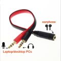 Headphone Splitter for Computer 3.5mm Female to 2 Dual 3.5mm Male Headphone Mic Audio Y Splitter Cable. 